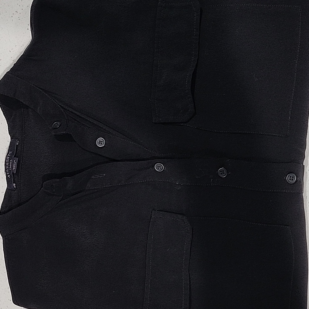 Allsaints Collarless Lexi Crepe Shirt - image 3